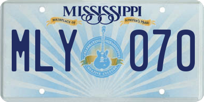 MS license plate MLY070