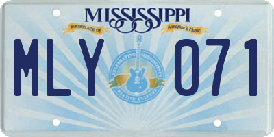 MS license plate MLY071