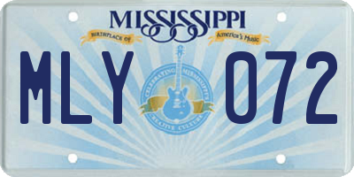 MS license plate MLY072