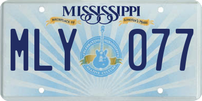 MS license plate MLY077