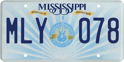 MS license plate MLY078