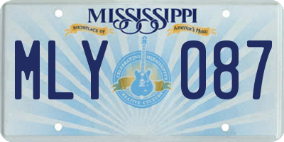 MS license plate MLY087