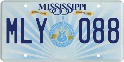 MS license plate MLY088