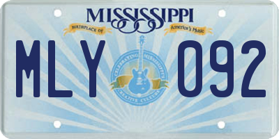 MS license plate MLY092