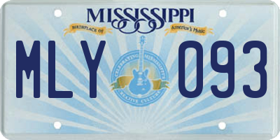 MS license plate MLY093