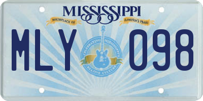MS license plate MLY098
