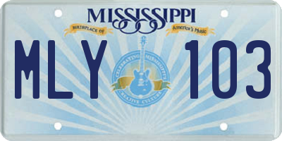 MS license plate MLY103