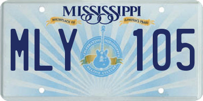 MS license plate MLY105