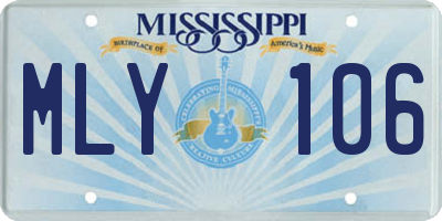 MS license plate MLY106