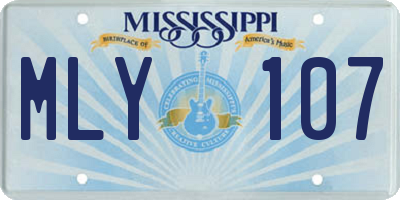 MS license plate MLY107