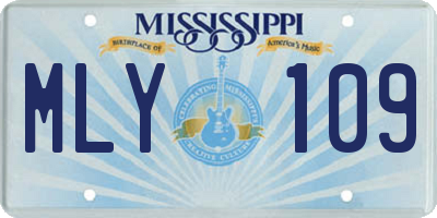 MS license plate MLY109