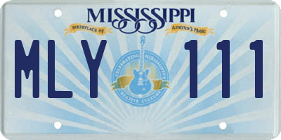 MS license plate MLY111