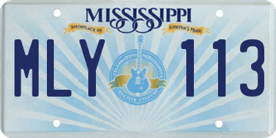 MS license plate MLY113
