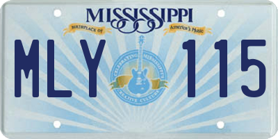 MS license plate MLY115
