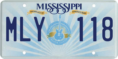 MS license plate MLY118