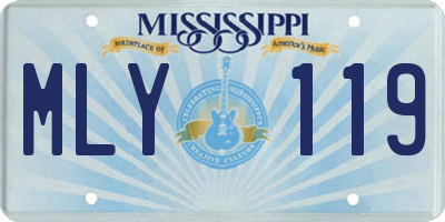 MS license plate MLY119