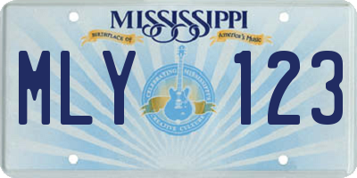 MS license plate MLY123