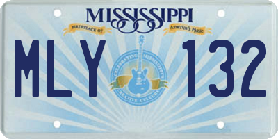 MS license plate MLY132