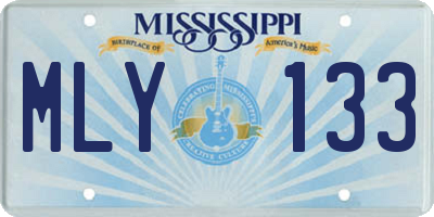MS license plate MLY133