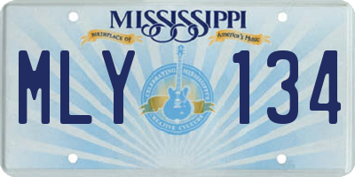 MS license plate MLY134