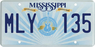 MS license plate MLY135