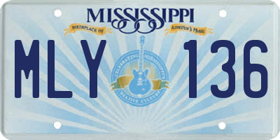 MS license plate MLY136