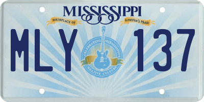 MS license plate MLY137