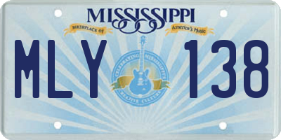 MS license plate MLY138