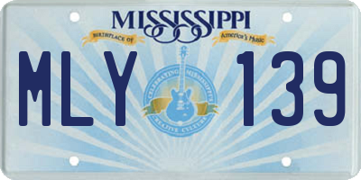 MS license plate MLY139