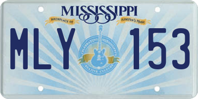 MS license plate MLY153