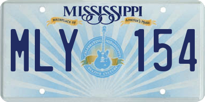 MS license plate MLY154