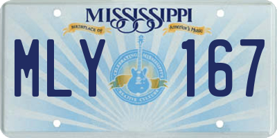 MS license plate MLY167