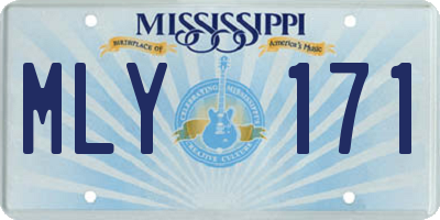 MS license plate MLY171