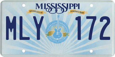 MS license plate MLY172