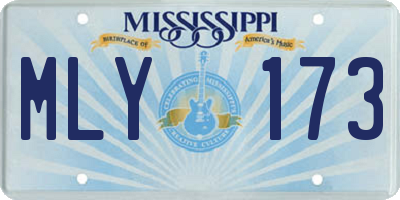MS license plate MLY173