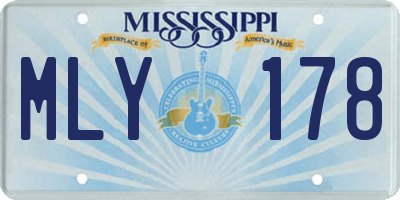 MS license plate MLY178