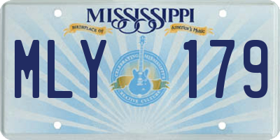 MS license plate MLY179
