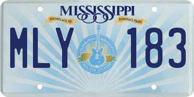 MS license plate MLY183