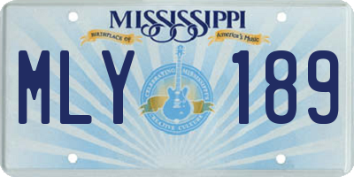 MS license plate MLY189