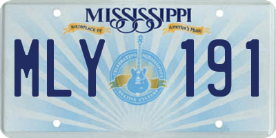 MS license plate MLY191
