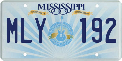 MS license plate MLY192