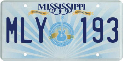 MS license plate MLY193