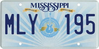 MS license plate MLY195