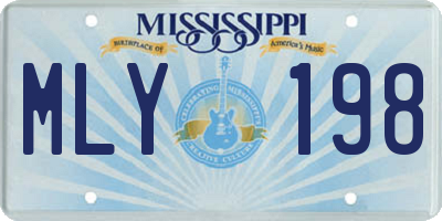 MS license plate MLY198