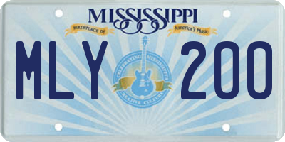 MS license plate MLY200