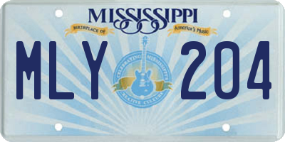 MS license plate MLY204