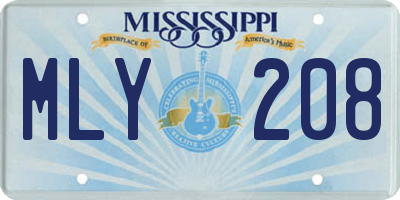 MS license plate MLY208