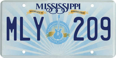 MS license plate MLY209