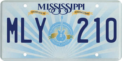 MS license plate MLY210