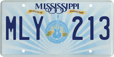 MS license plate MLY213